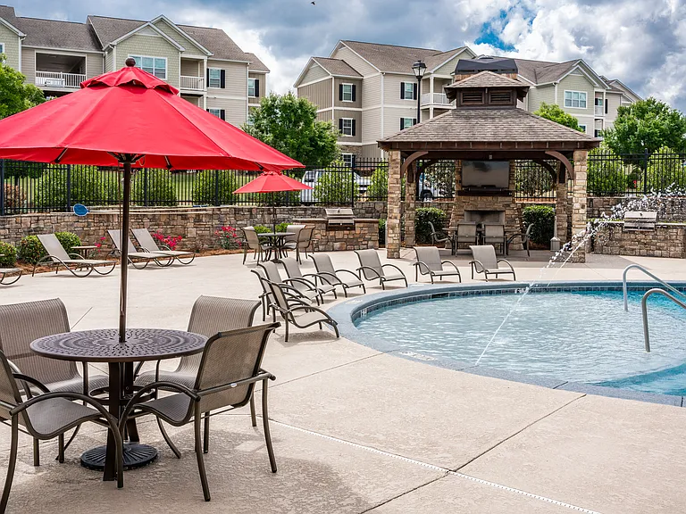 Pool deck and pavilion