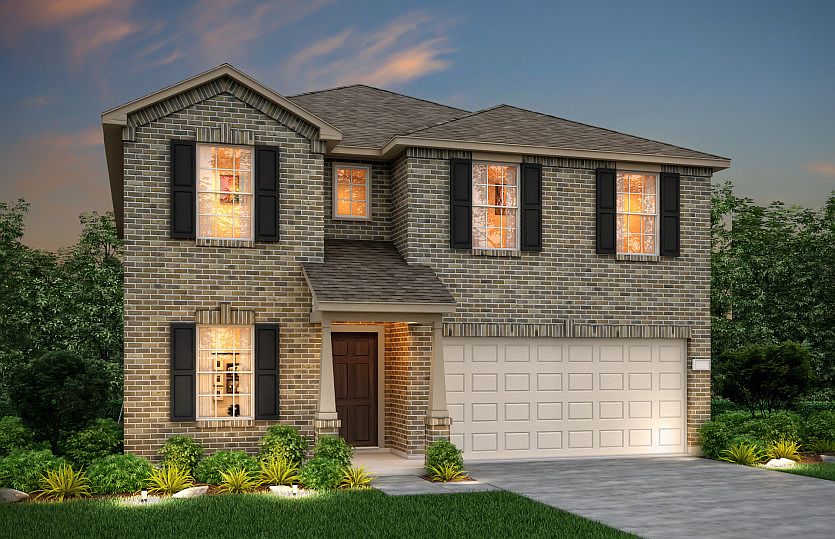 The Kisko, a two-story home with 2-car garage, shown with Home Exterior N