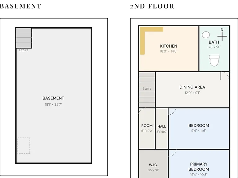 Floor Plan of Basement and Second Floor Unit