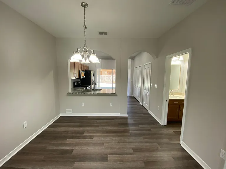 Dining room into kitchen