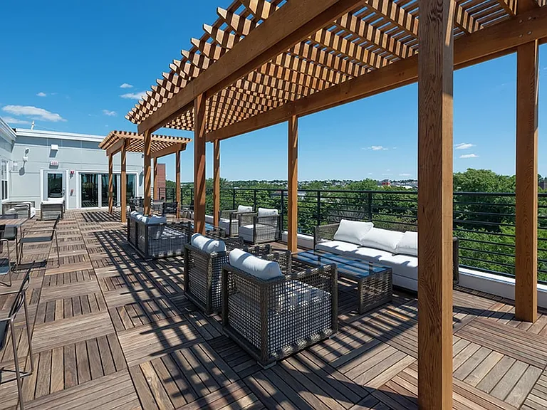 City and river views from our rooftop deck