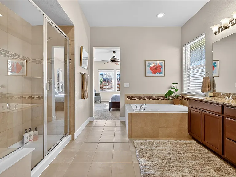 Primary Bathroom, larger bathtub and shower