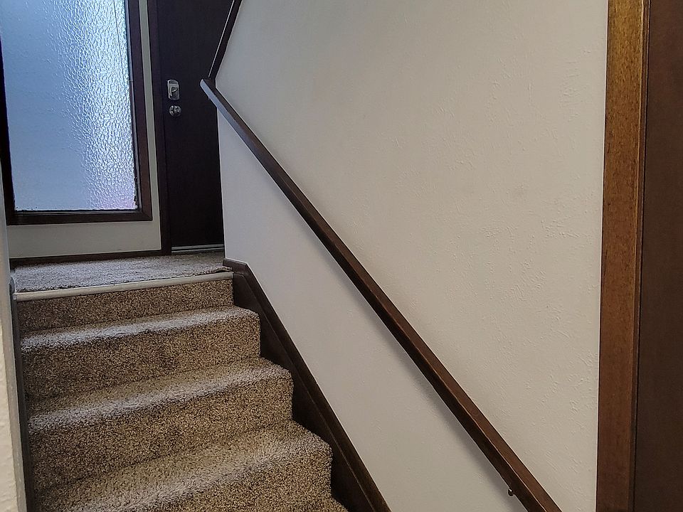 Looking up to the entry door