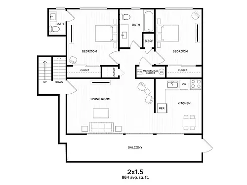 Floor plan 2X15