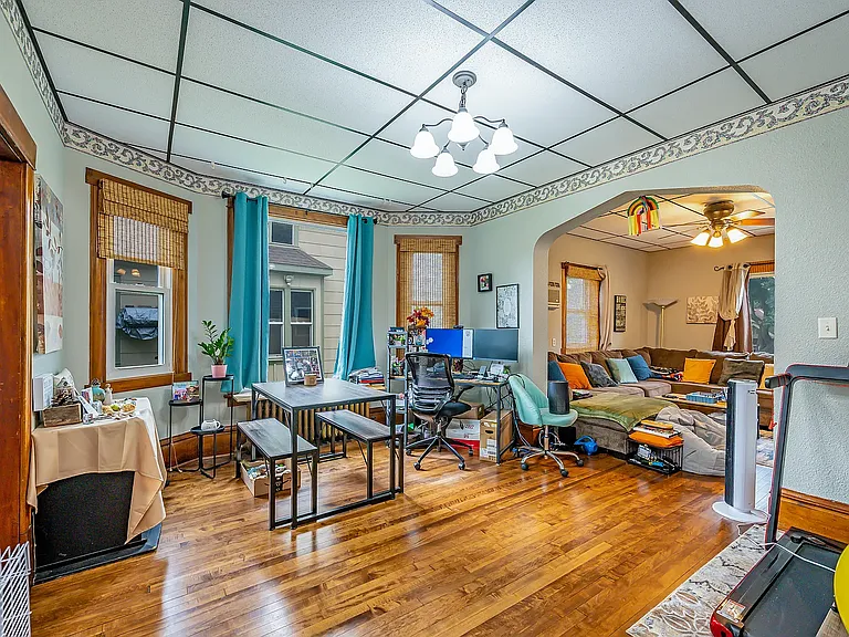 Dining room looking into living room