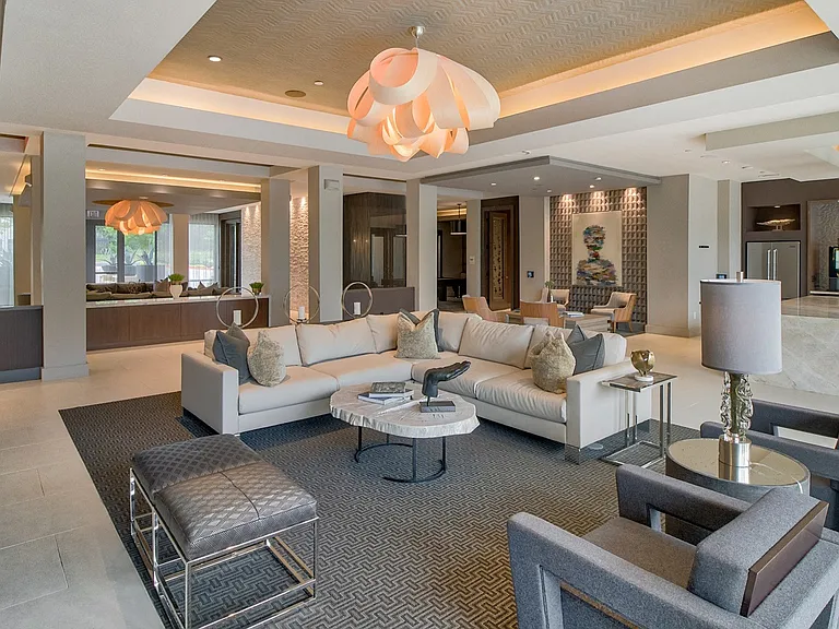 Plush furniture for lounging in the clubhouse