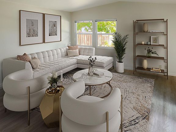Living Room with Vaulted Ceiling.