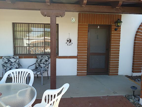 East facing front patio