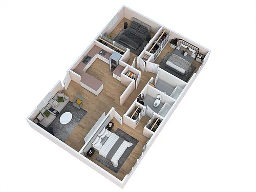 Floor plan 3 Bedroom 2 Bath