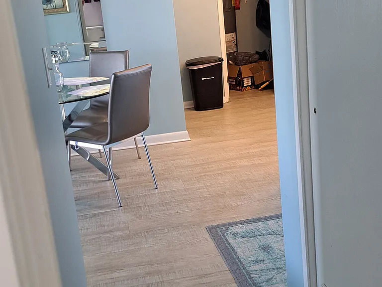 Double entrance hallway to guest bathroom and coat closet