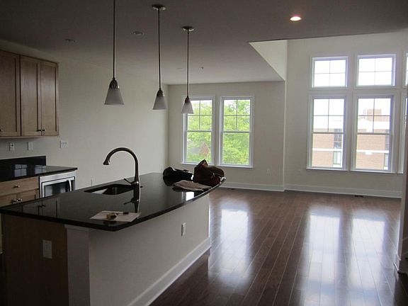 kitchen with upgraded appliances with a view to outside