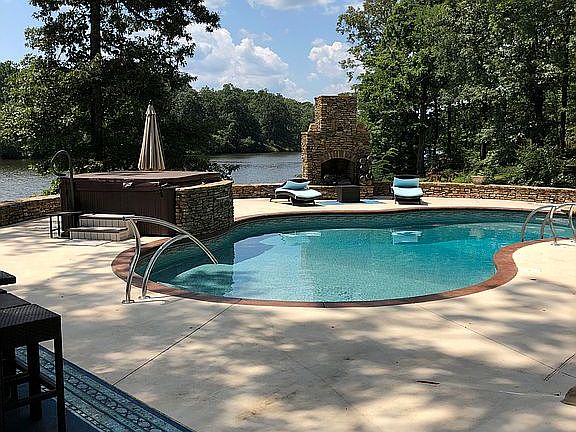 Pool and fireplace