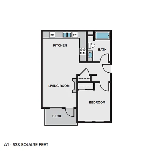 Floor plan 1 Bed 1 Bath A