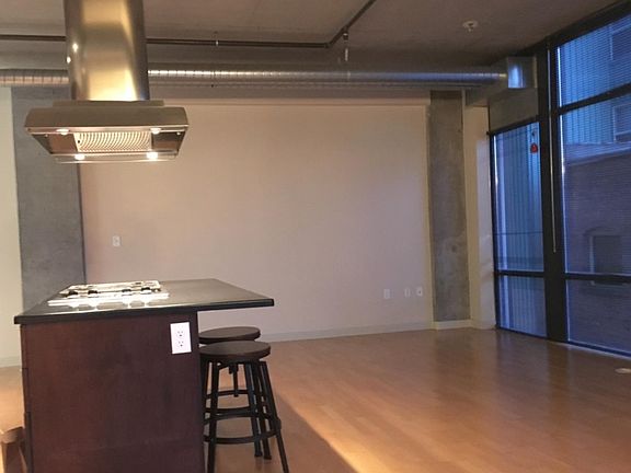 Kitchen island, partial living room
