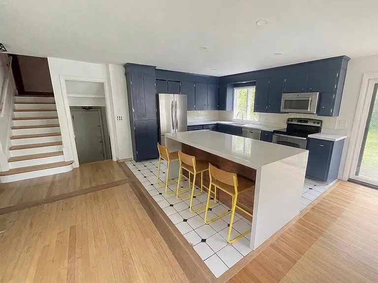 Spacious open kitchen with large island.