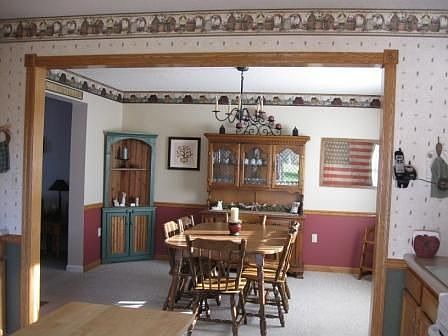 Dining Room with oak trim woodwork