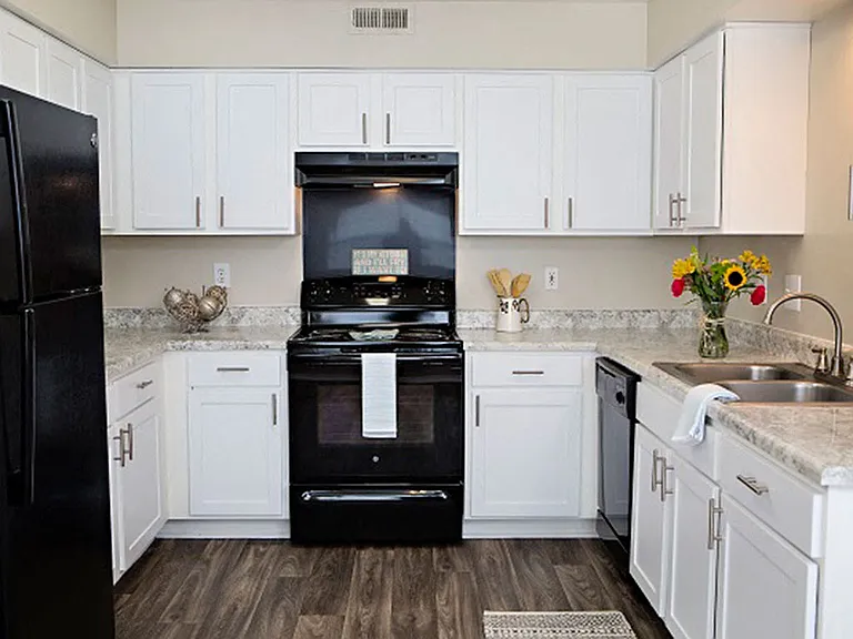 Renovated Kitchen with black appliances