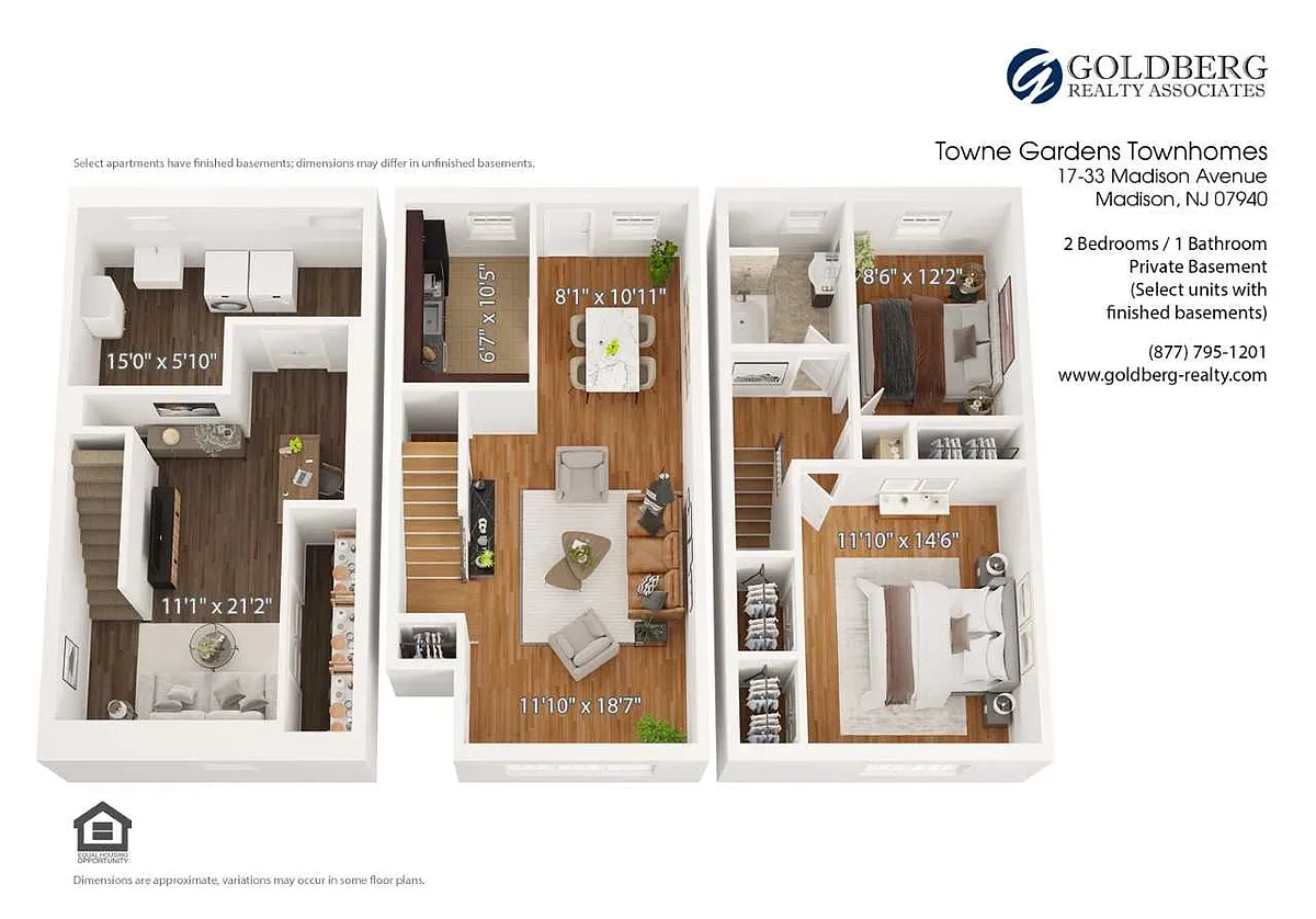 Floor plan Two Bedroom-Townhouse (L shaped)