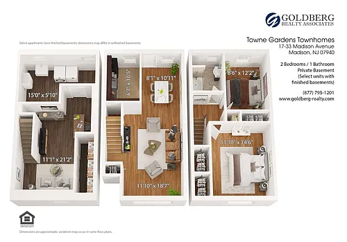 Floor plan Two Bedroom-Townhouse (L shaped)