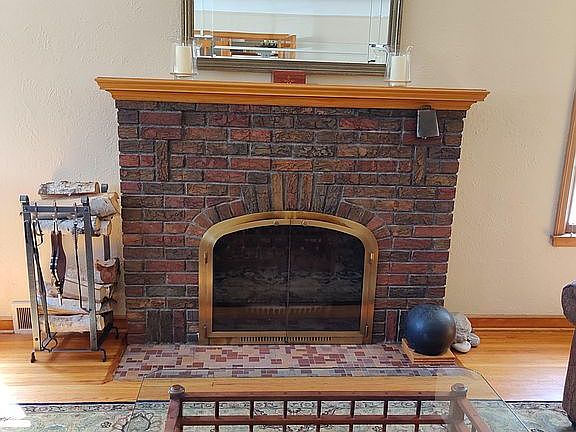 Wood-burning fireplace