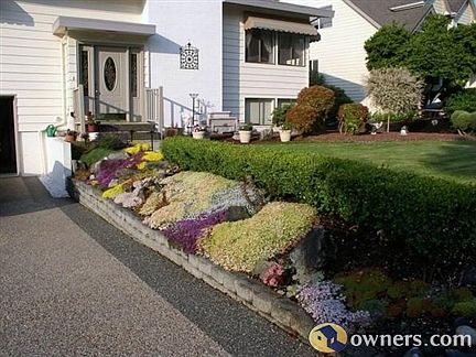 Front entrance with rock garden