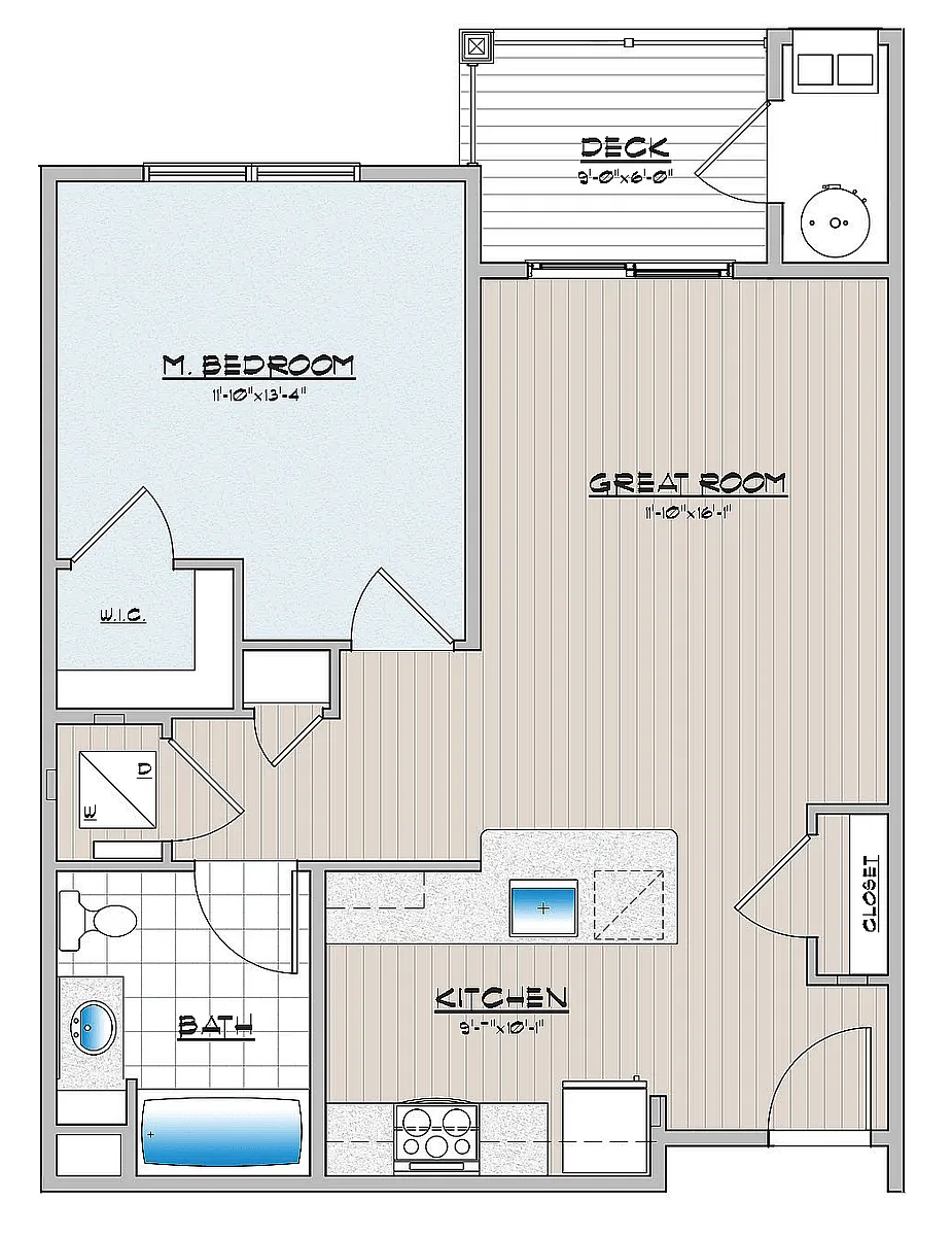 Floor plan 1 Bedroom 1 Bathroom Jr Elevator
