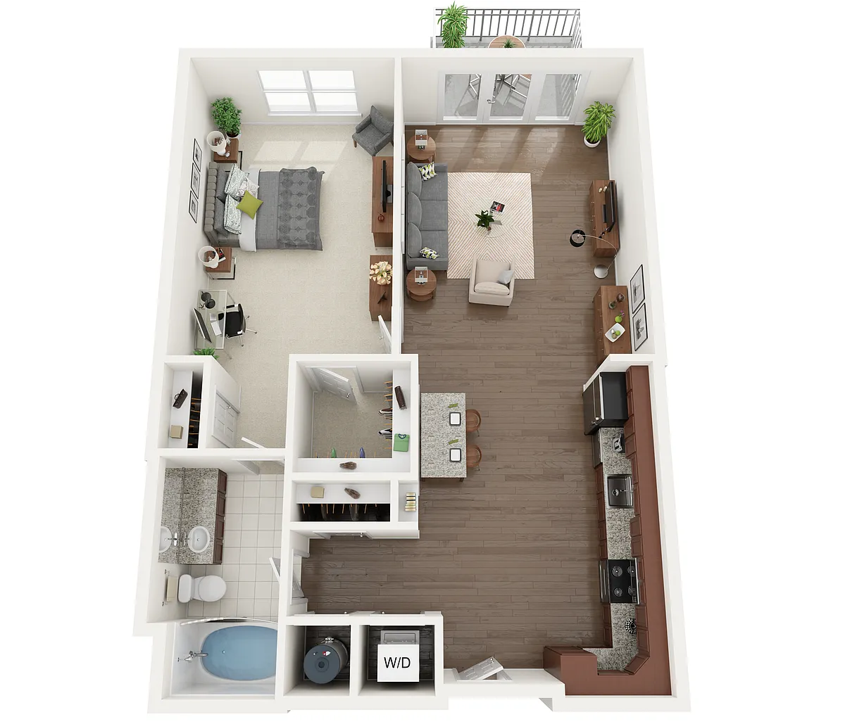 Floor plan One Bedroom (A1)