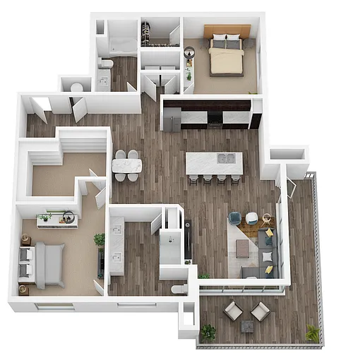Floor plan Two Bed/Two Bath/ LUX