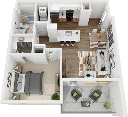 Floor plan 1 Bedroom 1 Bath