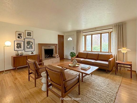 Virtually staged living room.