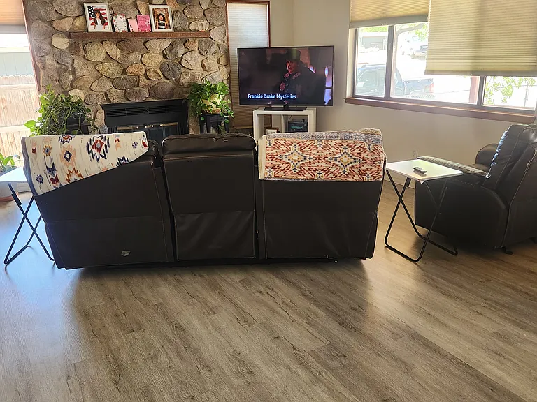 Living room with fireplace