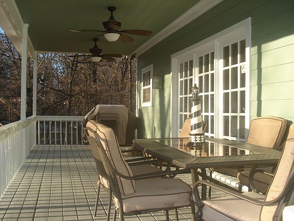 Covered lake side deck