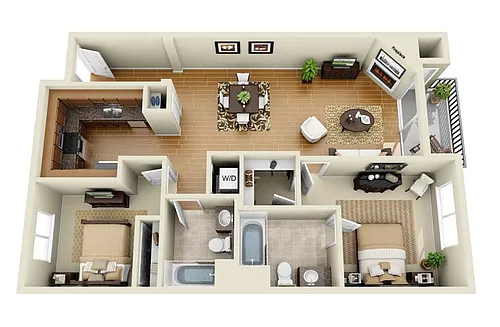Floor plan The Wilshire Plus Loft