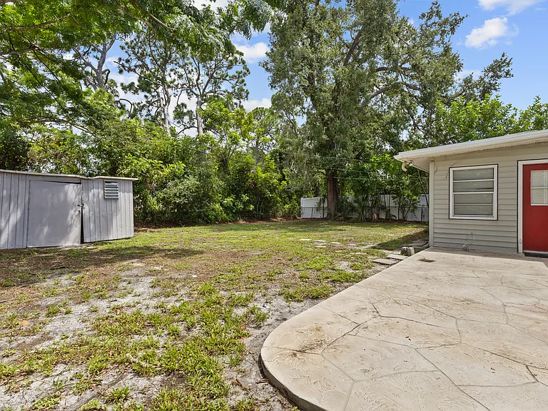 Patio, backyard, shed