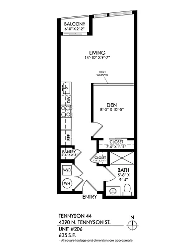 Floor plan 1 Bedroom, 1 Bath