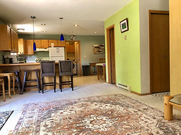 View from the living room into the kitchen.