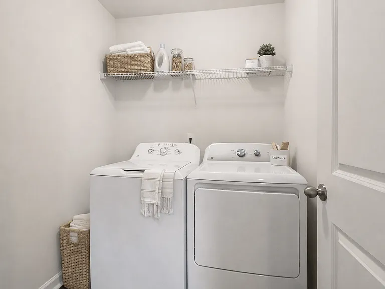 Full size washer and dryer in every home.