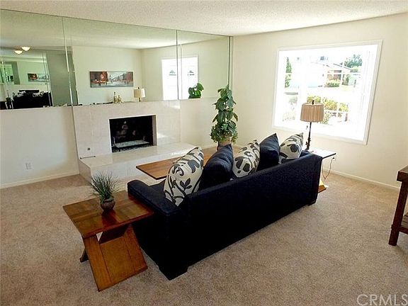Spacious living room with beautiful bay window