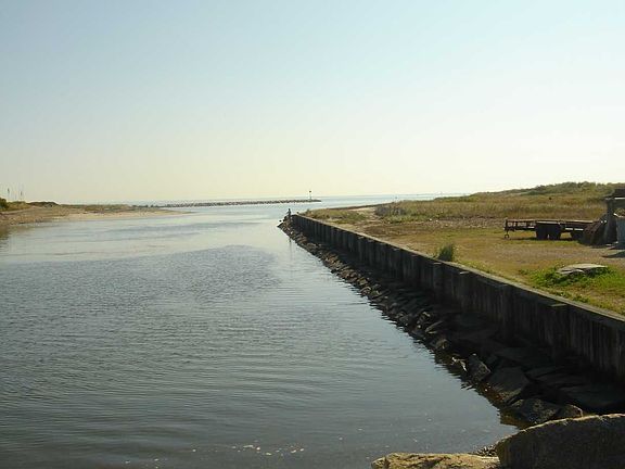 Jetty along Burke's Beach across street