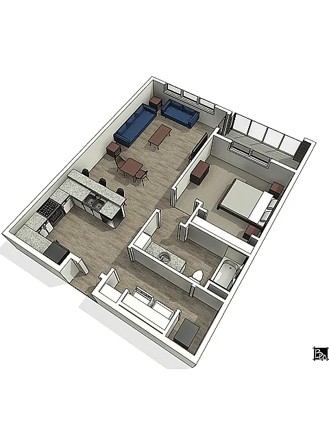 Floor plan 1X1