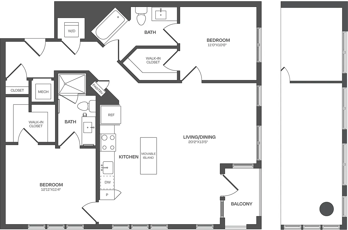 Floor plan 2 Bed/2 Bath-C16