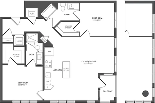 Floor plan 2 Bed/2 Bath-C16