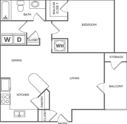 One Bedroom One Bath (760 SF) One Bedroom One Bath (760 SF)