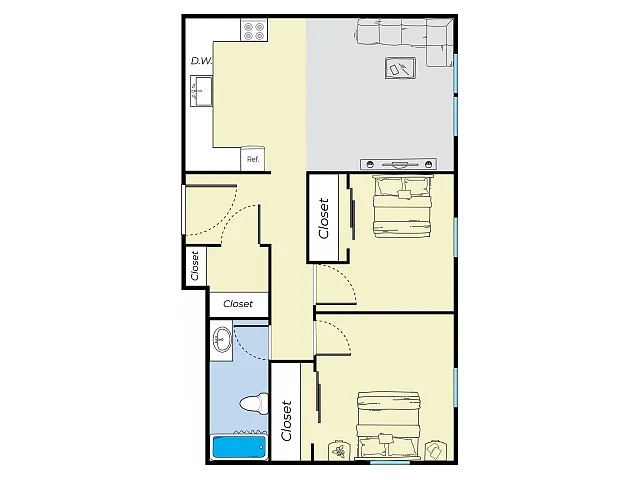 Floor plan Two Bed Upgrade
