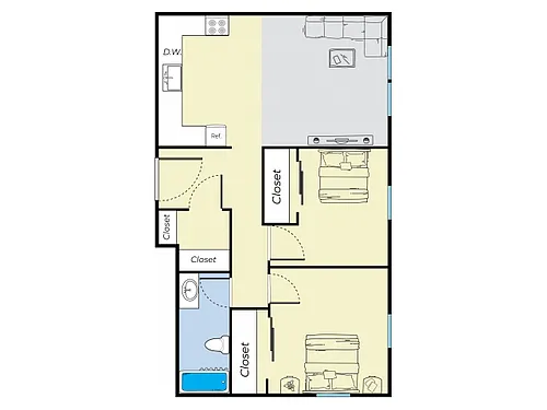 Floor plan Two Bed Upgrade