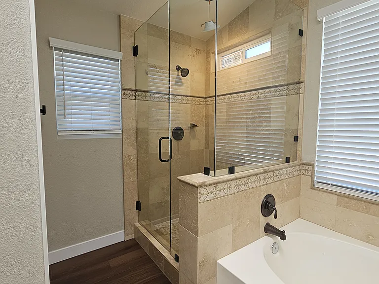Master bath and large shower