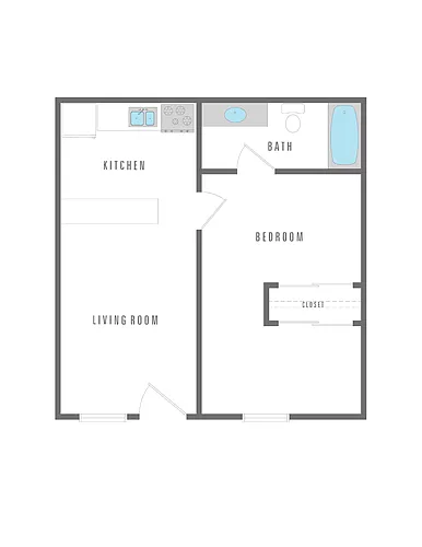 Floor plan 1 Bedroom 1 Bath