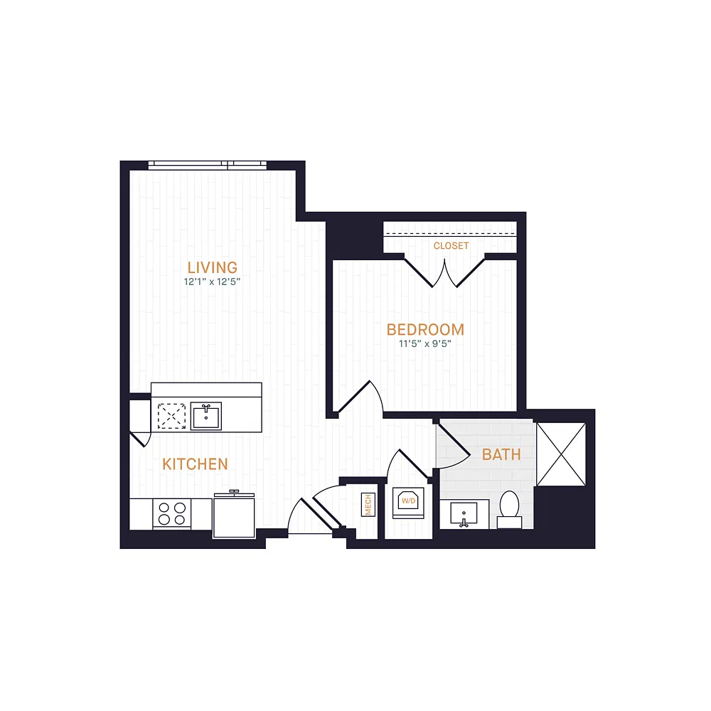 Floor plan J2.3 | 1 Bed | 1 Bath