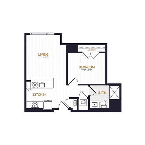 Floor plan J2.3 | 1 Bed | 1 Bath