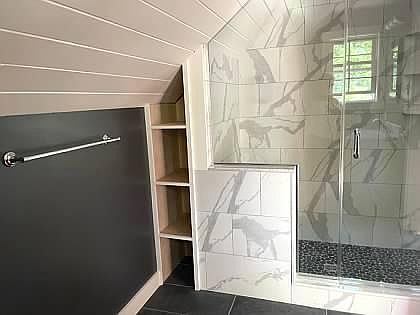Marble and tile shower